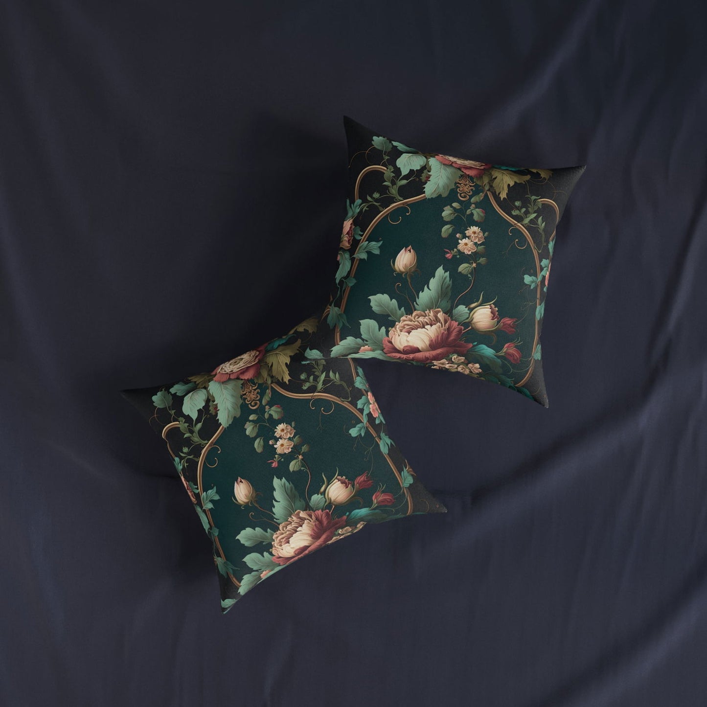 Lavish Floral Rococo Pillow - ExclusiveCreativeDesigns