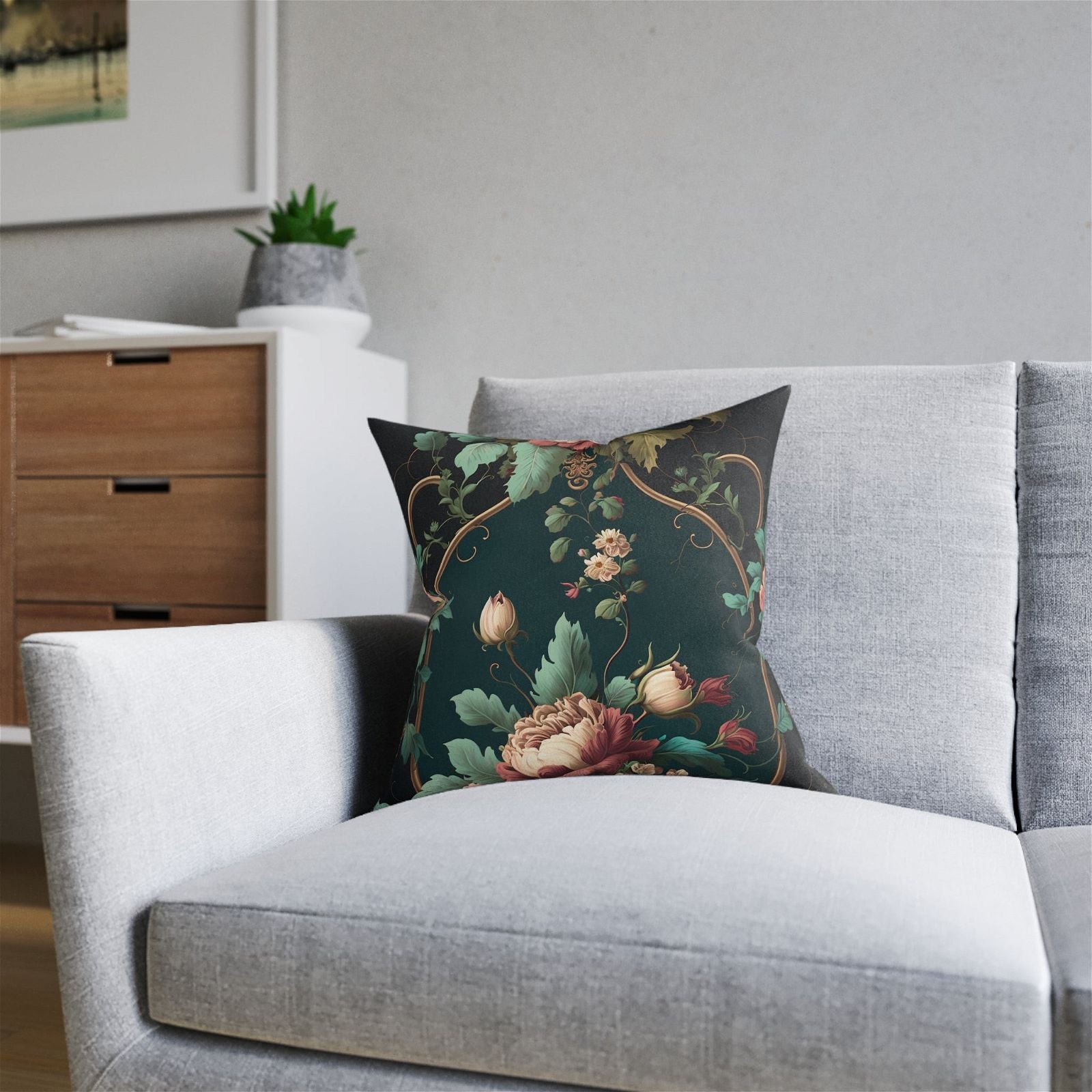 Lavish Floral Rococo Pillow - ExclusiveCreativeDesigns