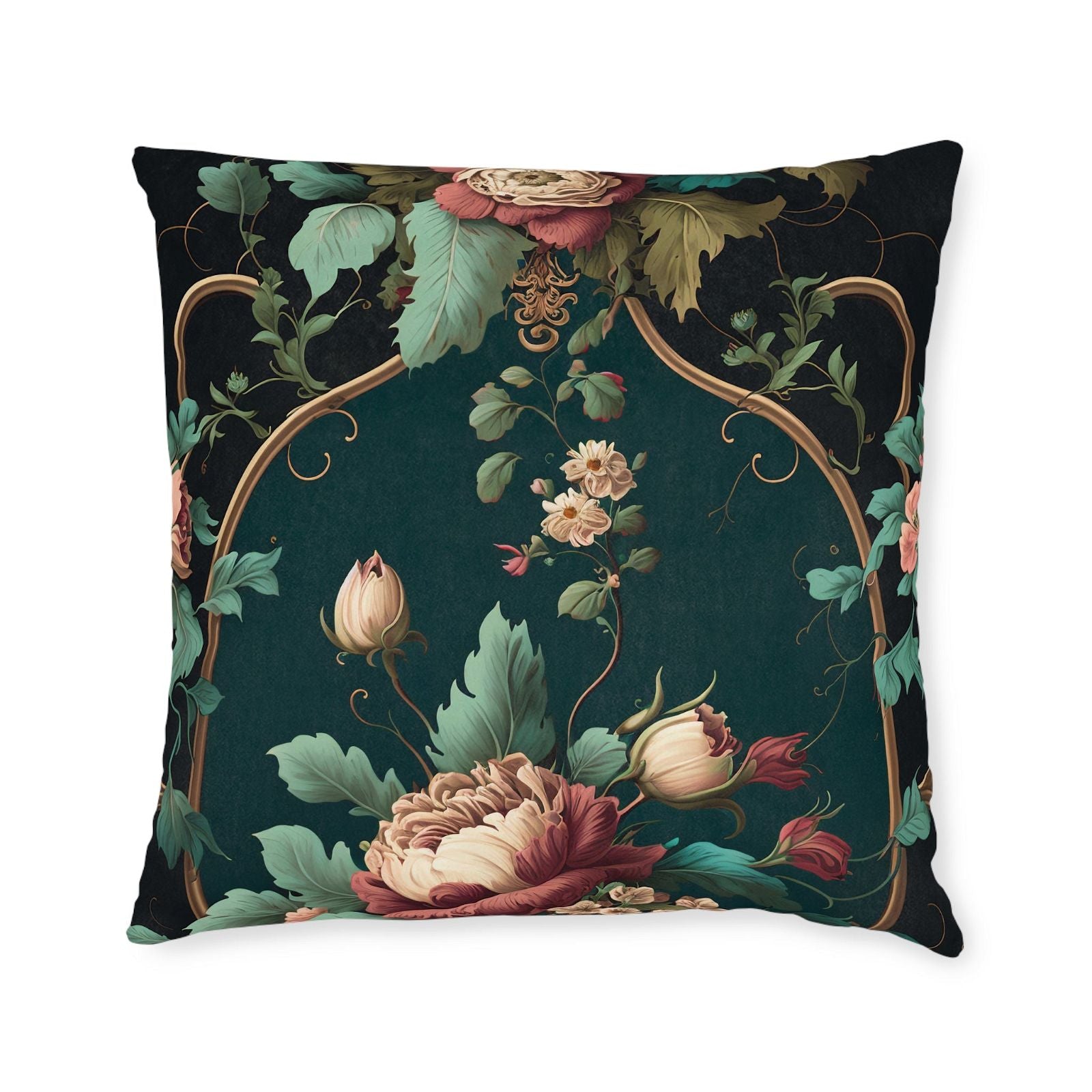 Lavish Floral Rococo Pillow - ExclusiveCreativeDesigns