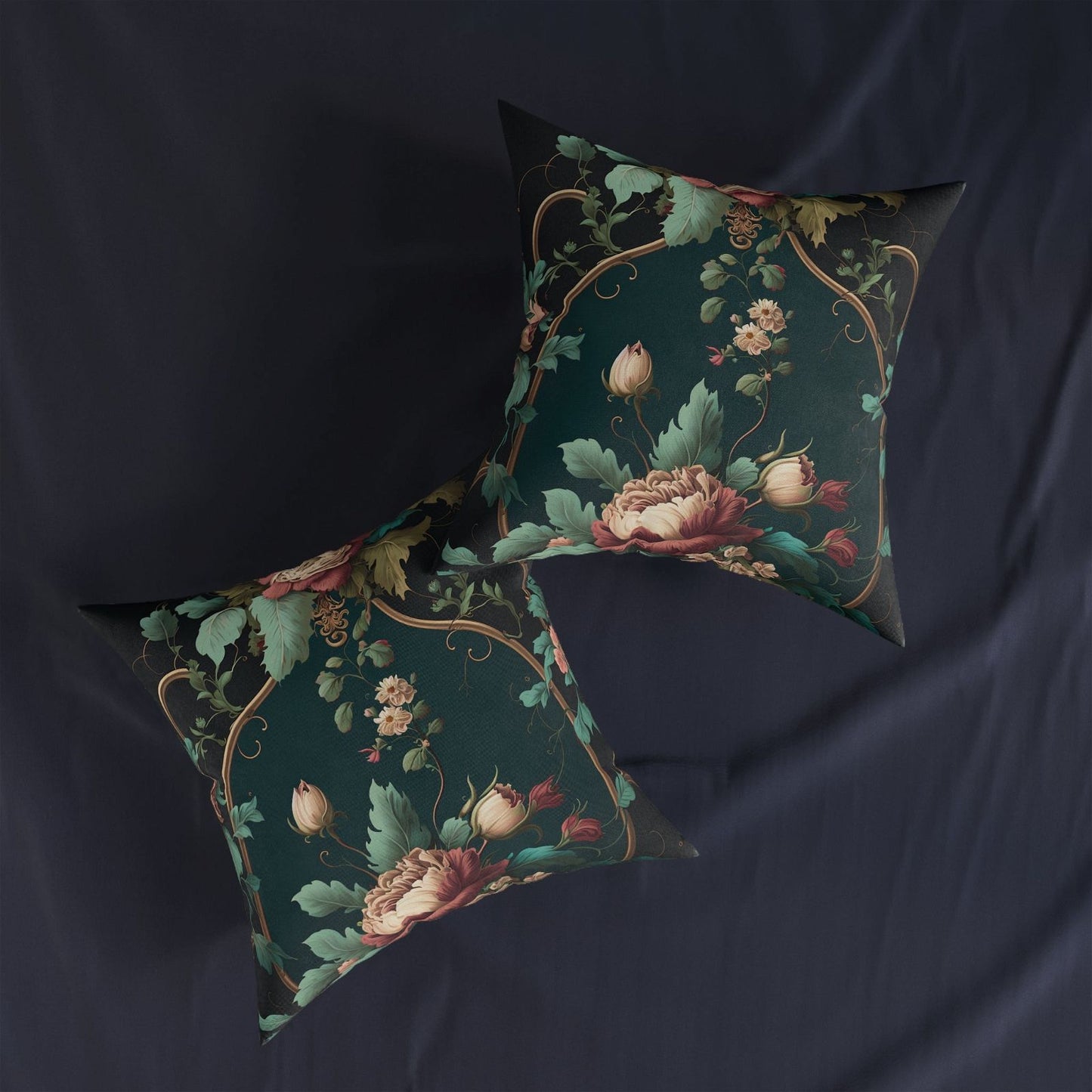 Lavish Floral Rococo Pillow - ExclusiveCreativeDesigns