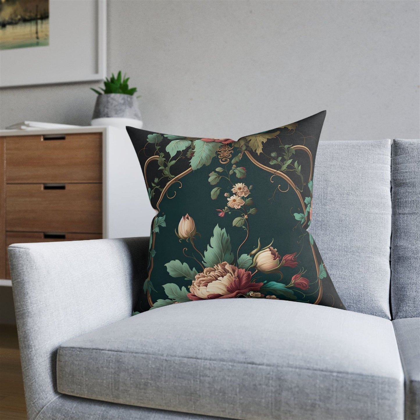 Lavish Floral Rococo Pillow - ExclusiveCreativeDesigns