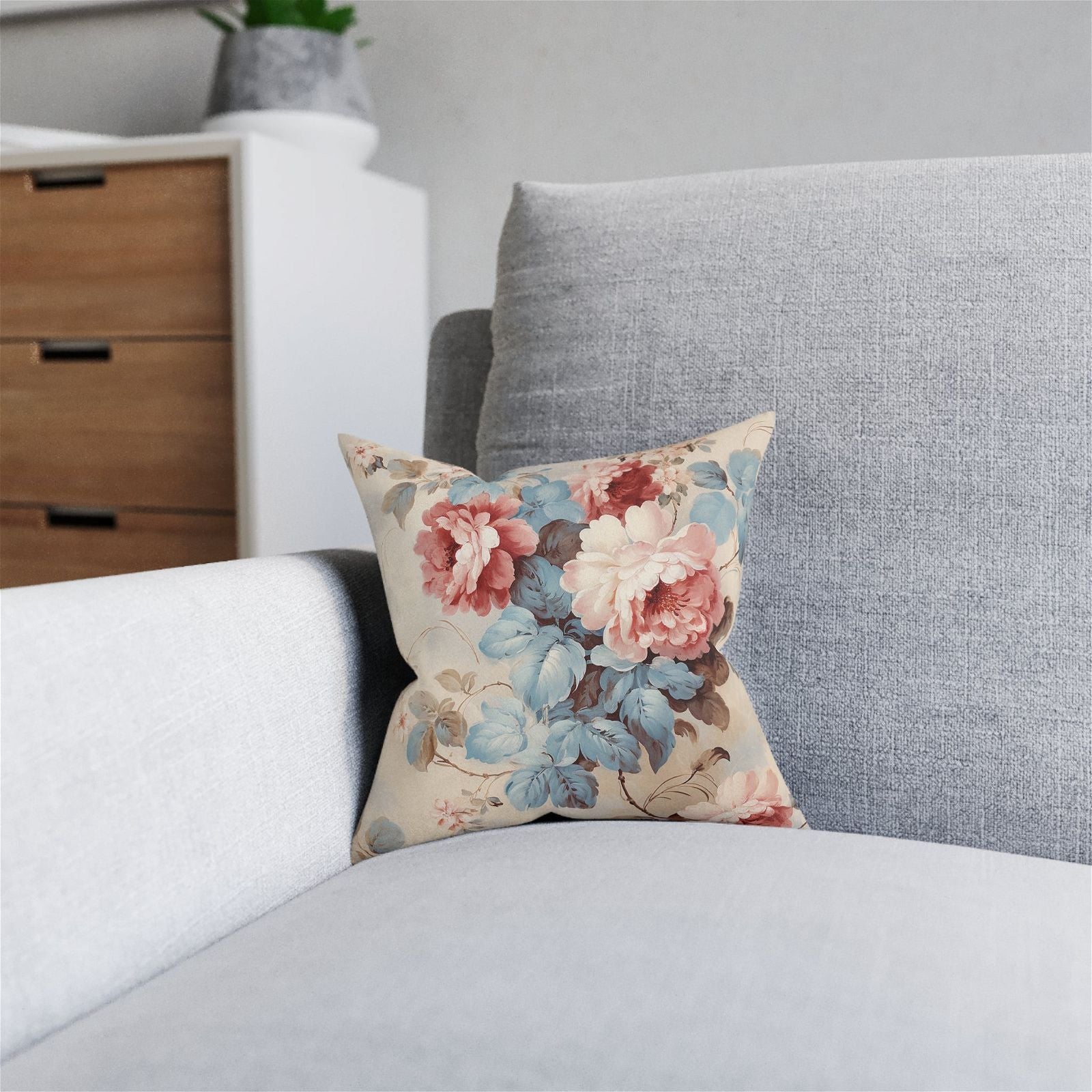 Square Floral Pattern Pillow - ExclusiveCreativeDesigns