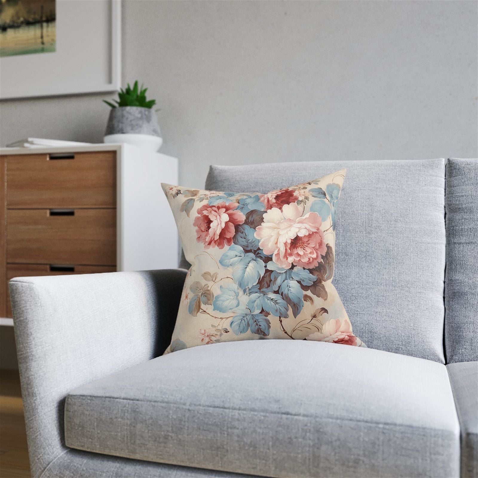 Square Floral Pattern Pillow - ExclusiveCreativeDesigns