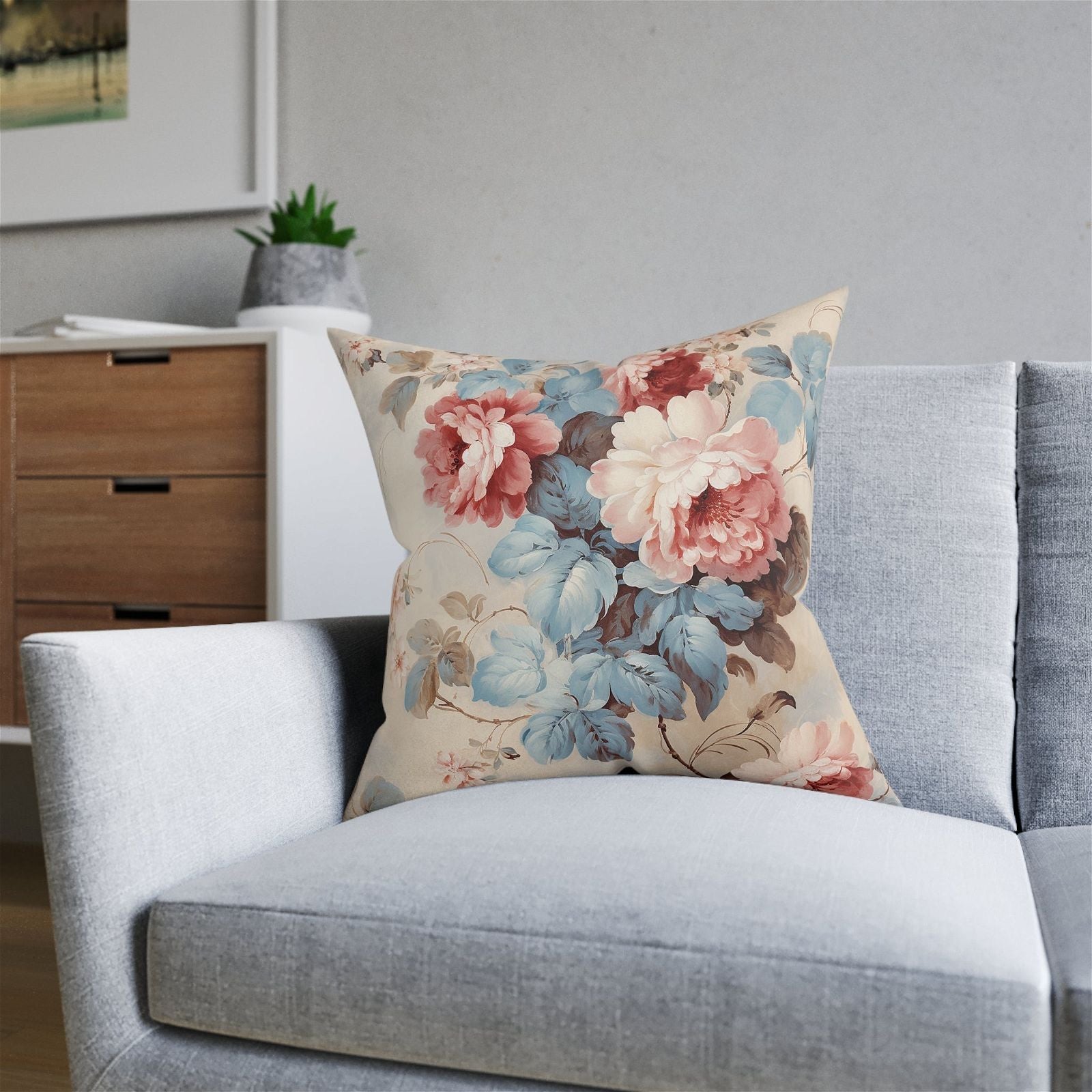 Square Floral Pattern Pillow - ExclusiveCreativeDesigns