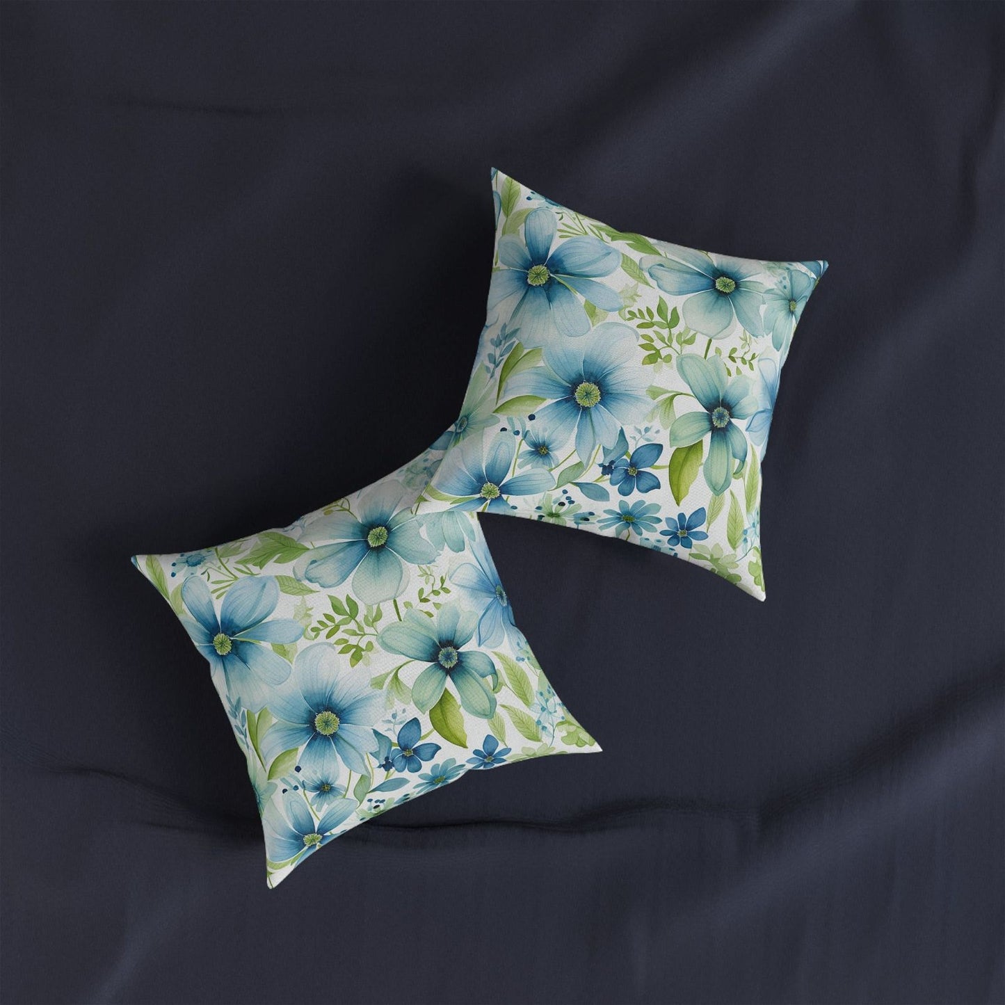 Square Pillow with Flowers Pattern - ExclusiveCreativeDesigns