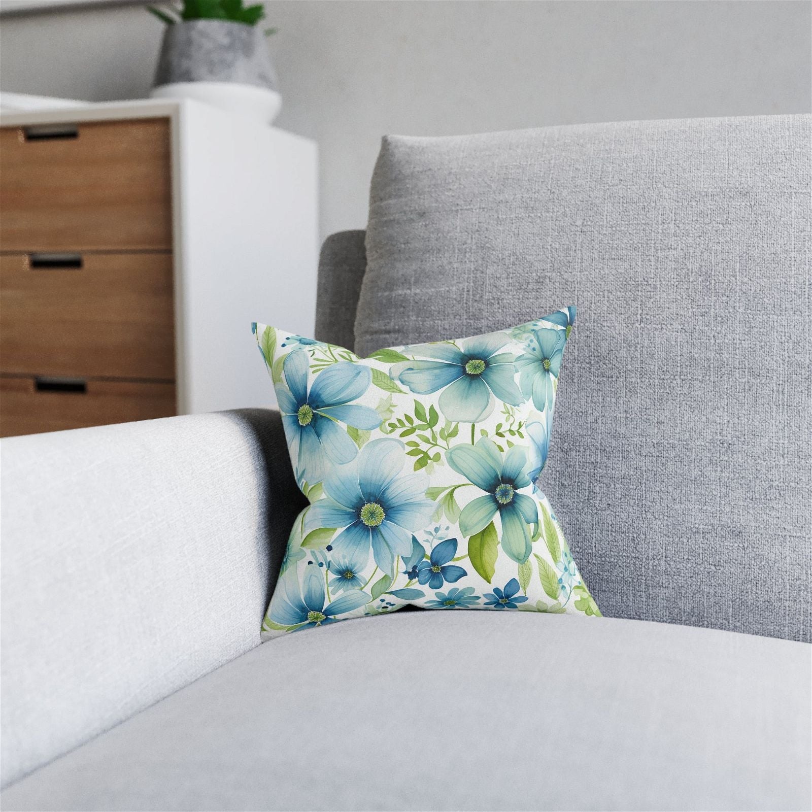 Square Pillow with Flowers Pattern - ExclusiveCreativeDesigns