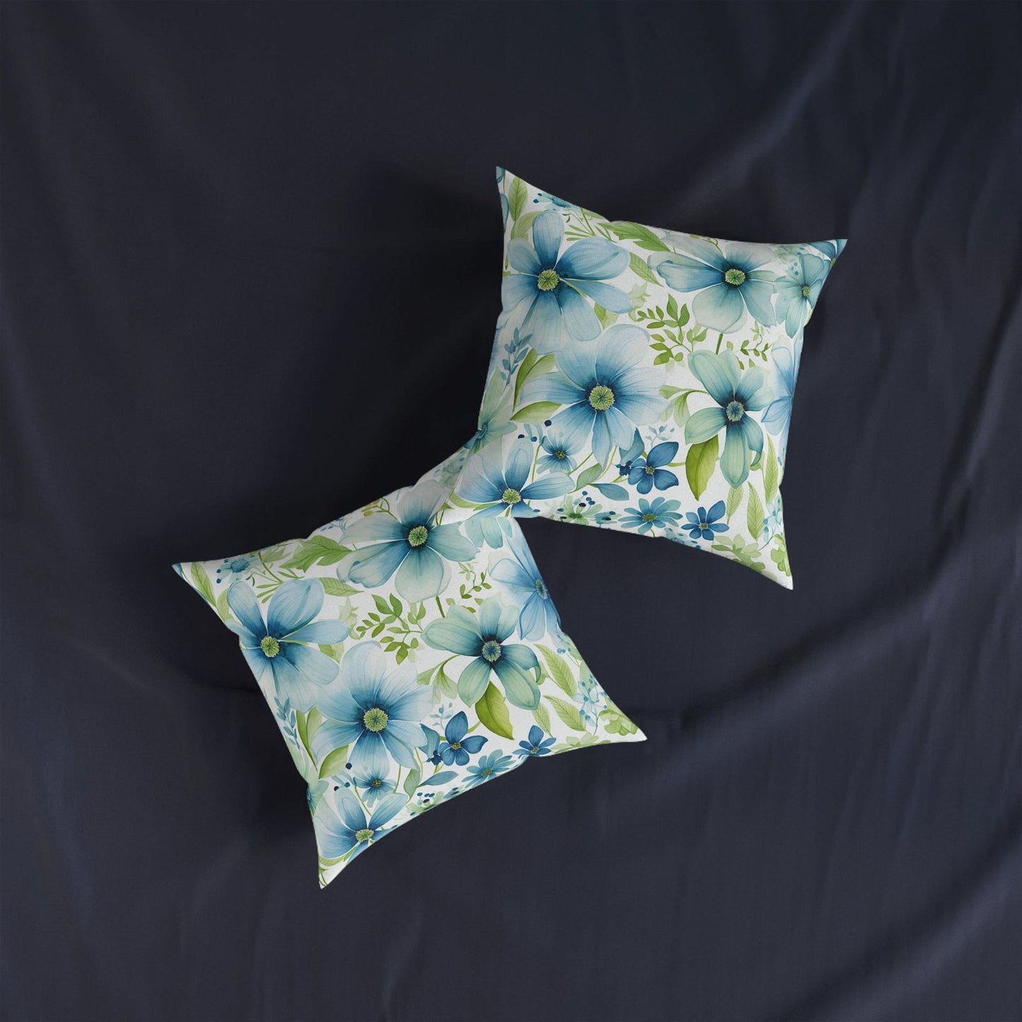 Square Pillow with Flowers Pattern - ExclusiveCreativeDesigns