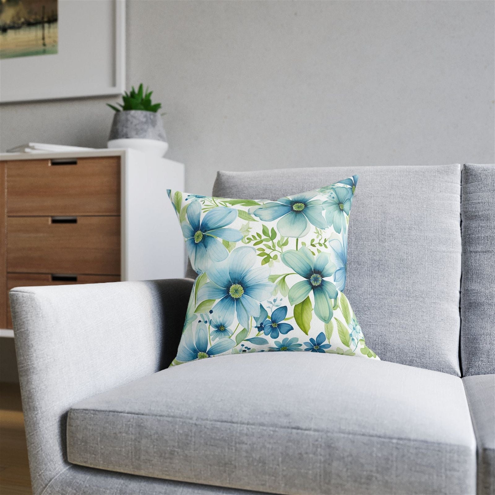 Square Pillow with Flowers Pattern - ExclusiveCreativeDesigns