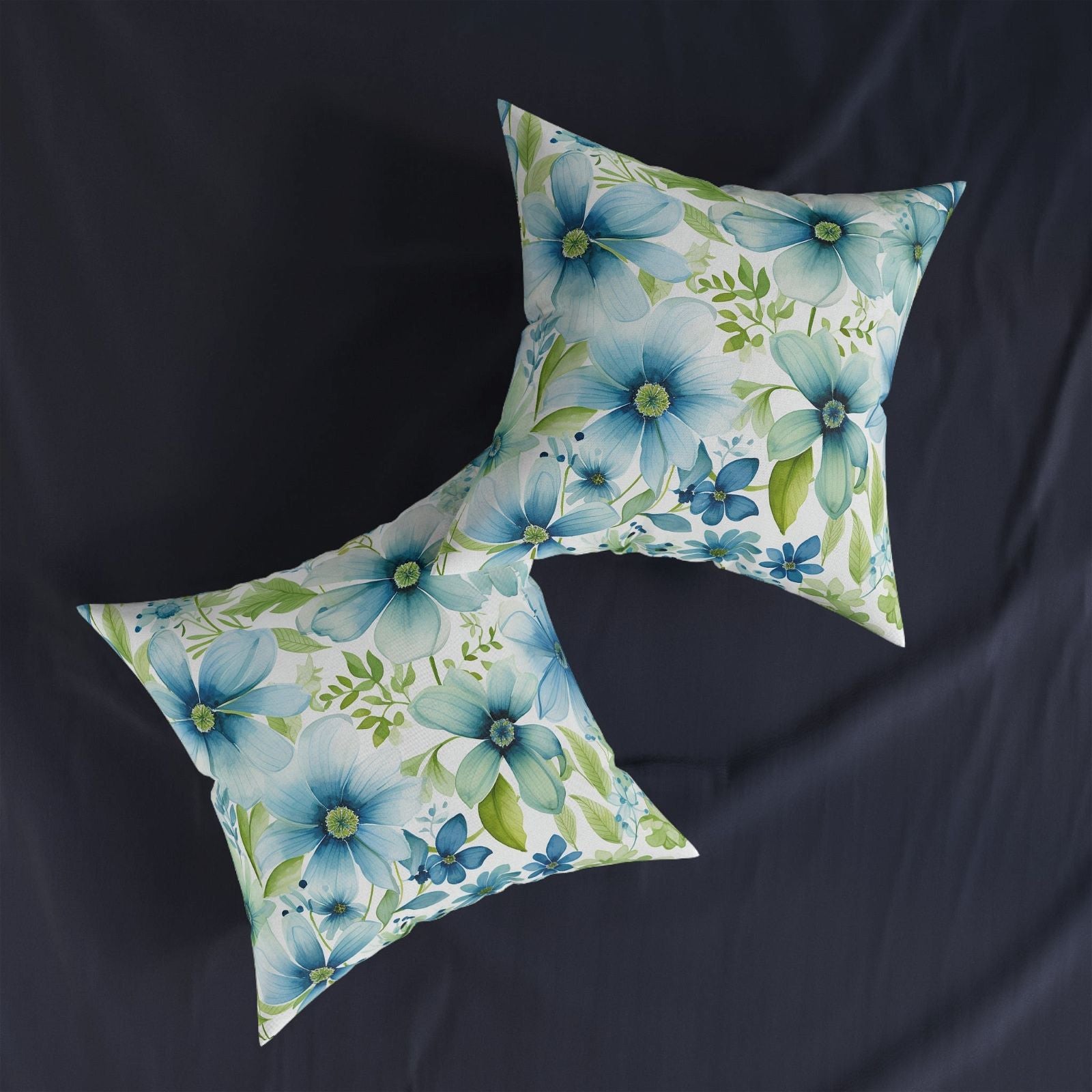 Square Pillow with Flowers Pattern - ExclusiveCreativeDesigns