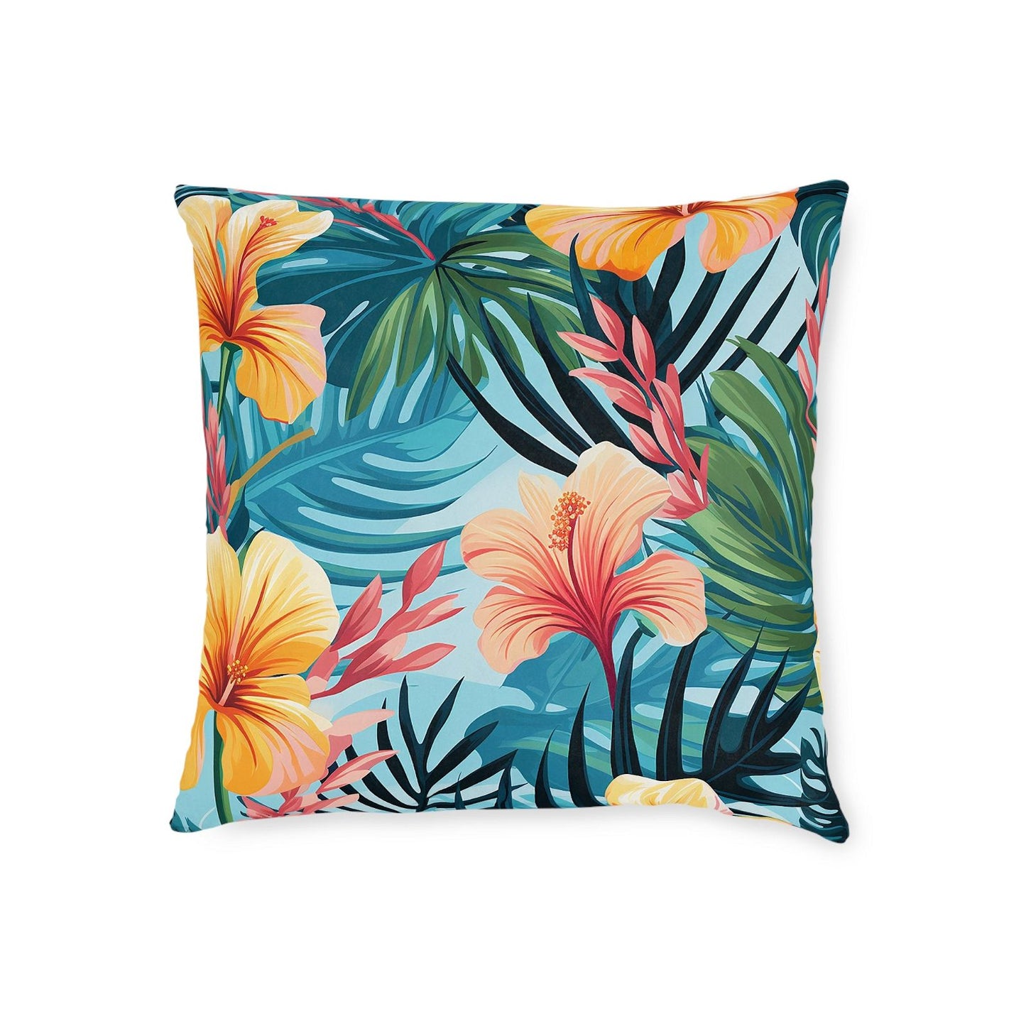 Square Tropical Paradise Pattern Pillow - ExclusiveCreativeDesigns