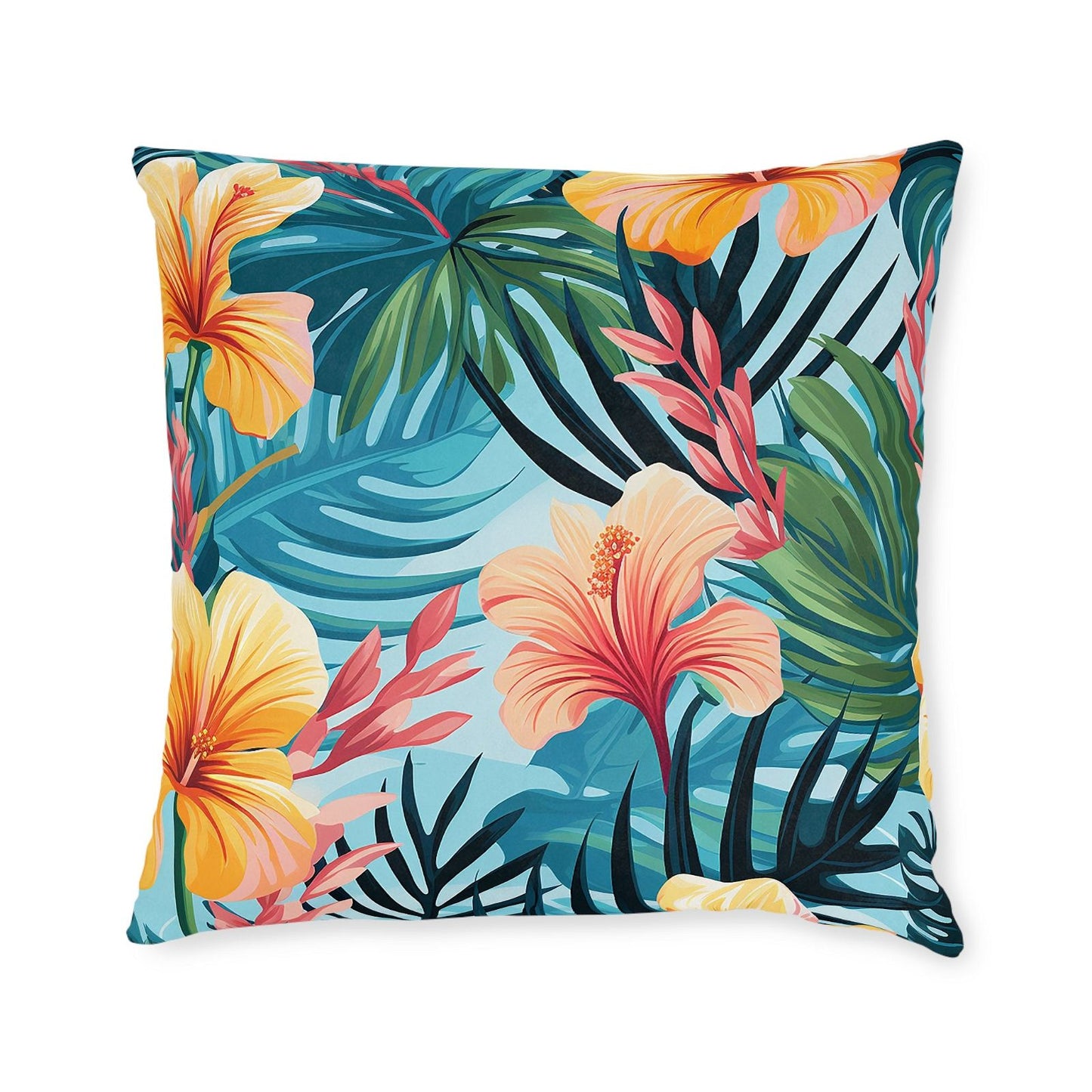 Square Tropical Paradise Pattern Pillow - ExclusiveCreativeDesigns