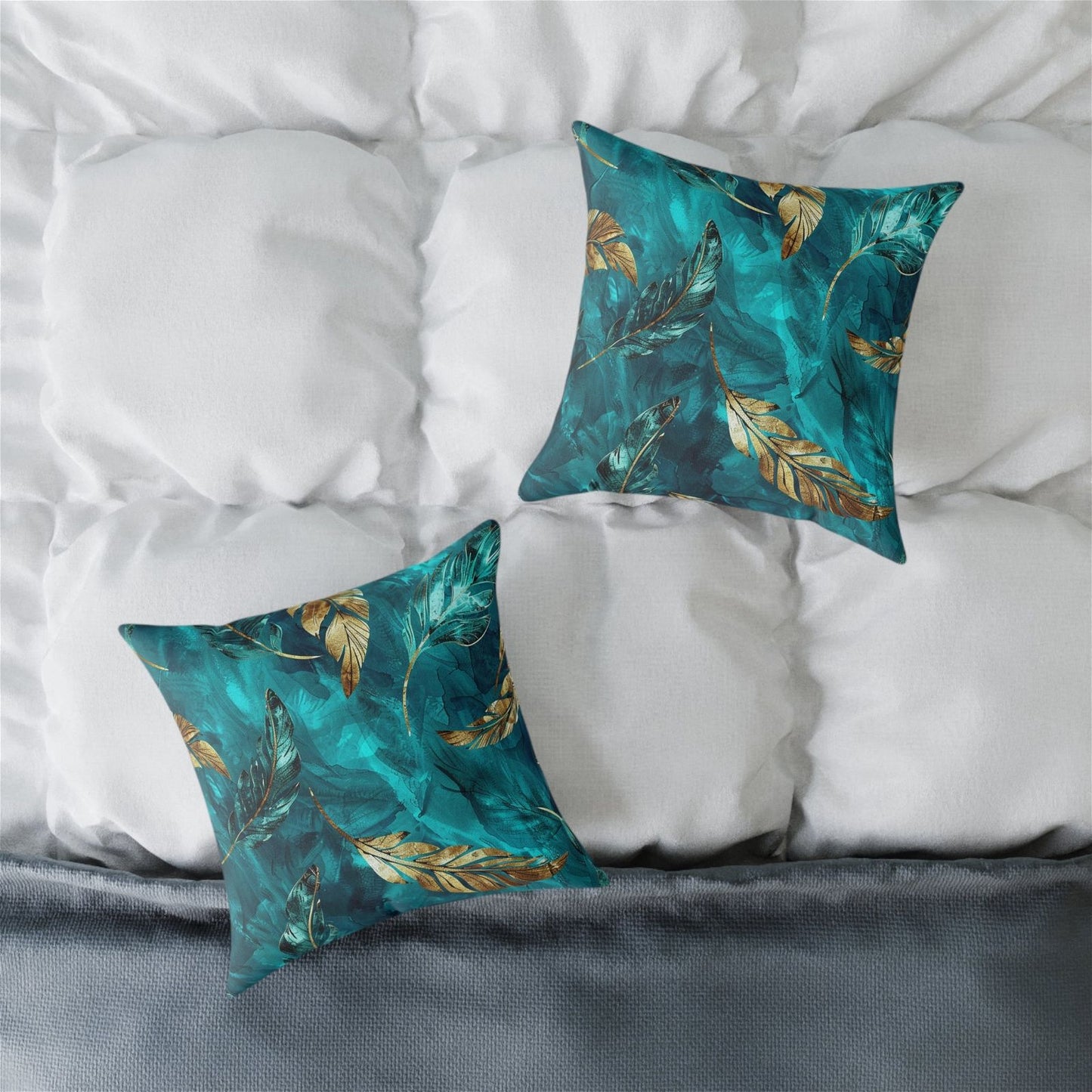 Square Turquoise Pillow - ExclusiveCreativeDesigns