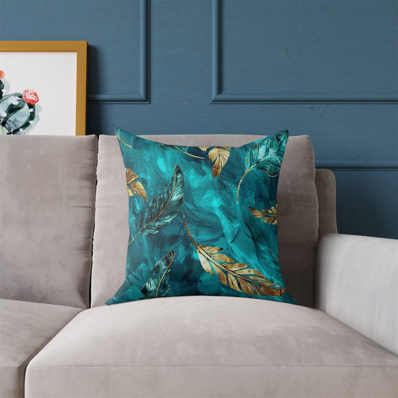 Square Turquoise Pillow - ExclusiveCreativeDesigns