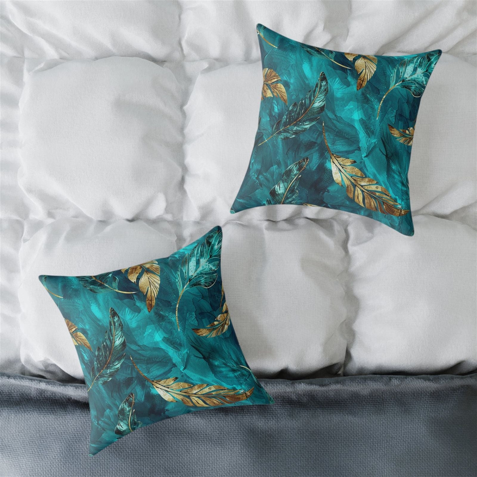 Square Turquoise Pillow - ExclusiveCreativeDesigns