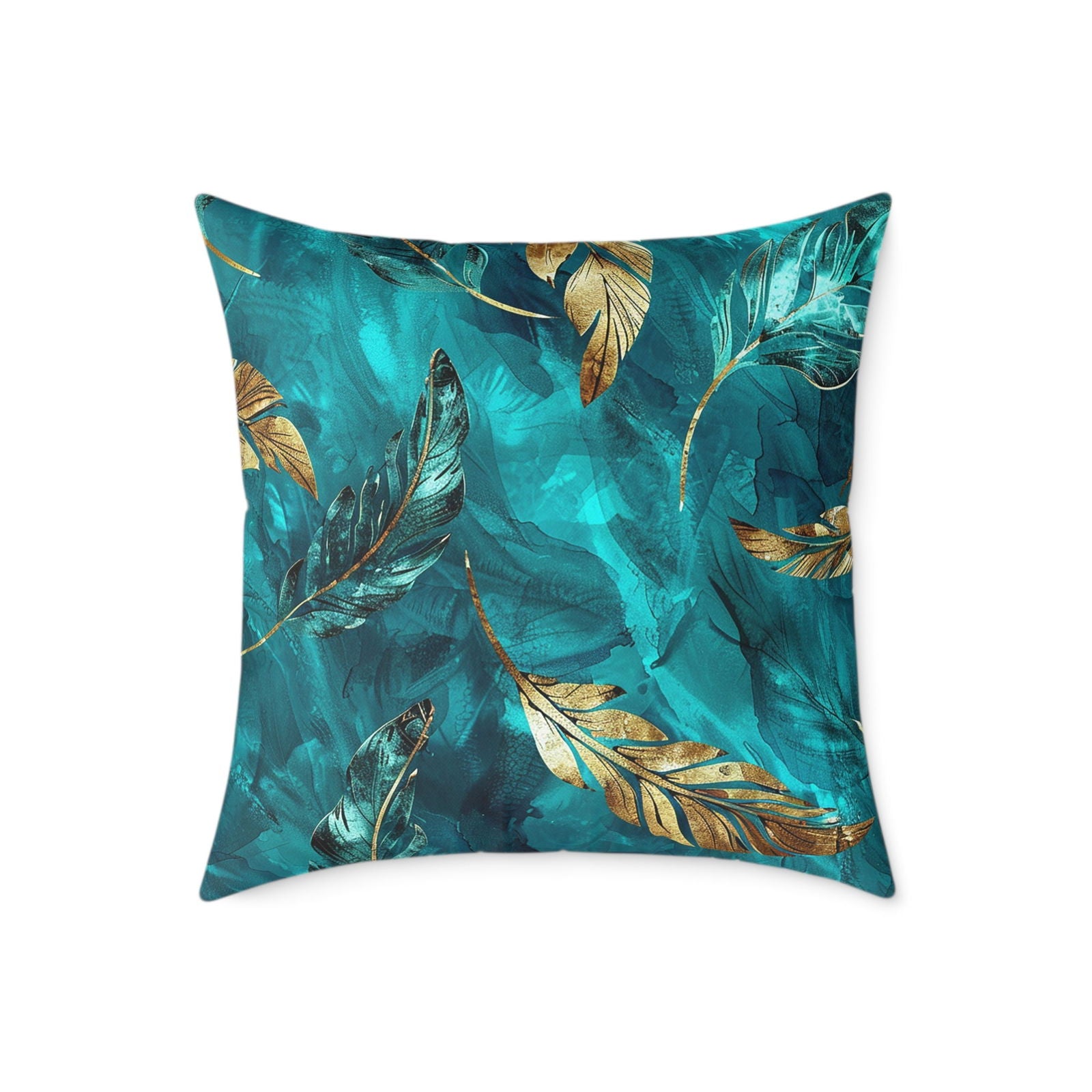 Square Turquoise Pillow - ExclusiveCreativeDesigns