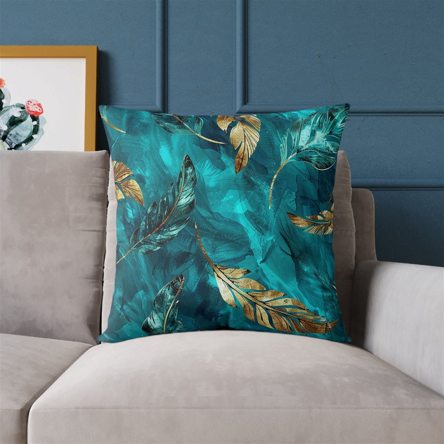 Square Turquoise Pillow - ExclusiveCreativeDesigns