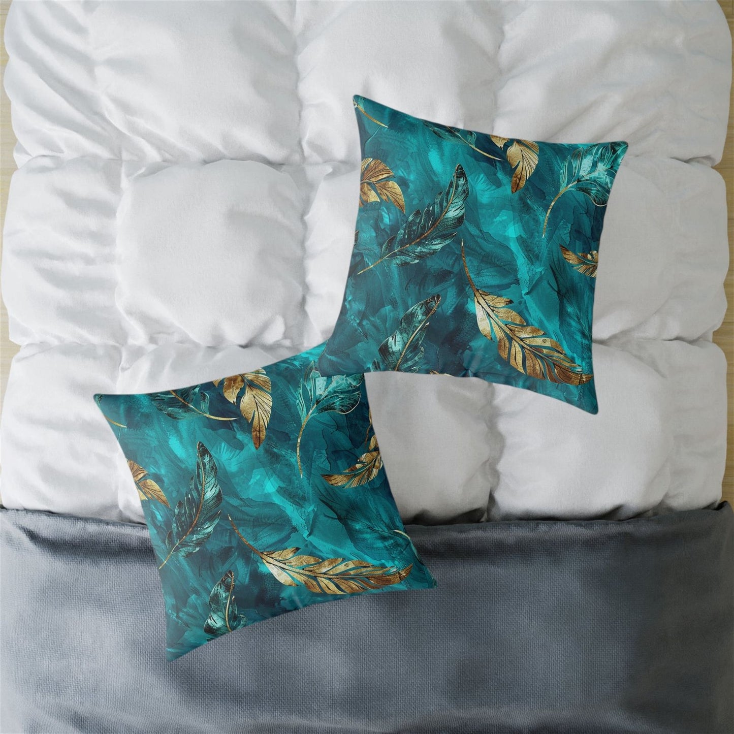 Square Turquoise Pillow - ExclusiveCreativeDesigns