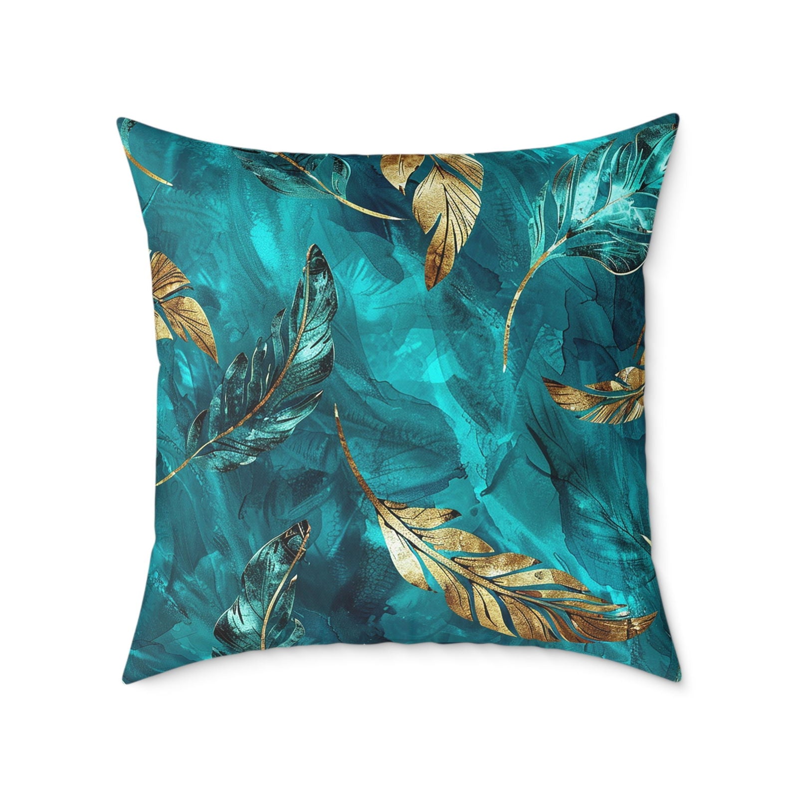 Square Turquoise Pillow - ExclusiveCreativeDesigns