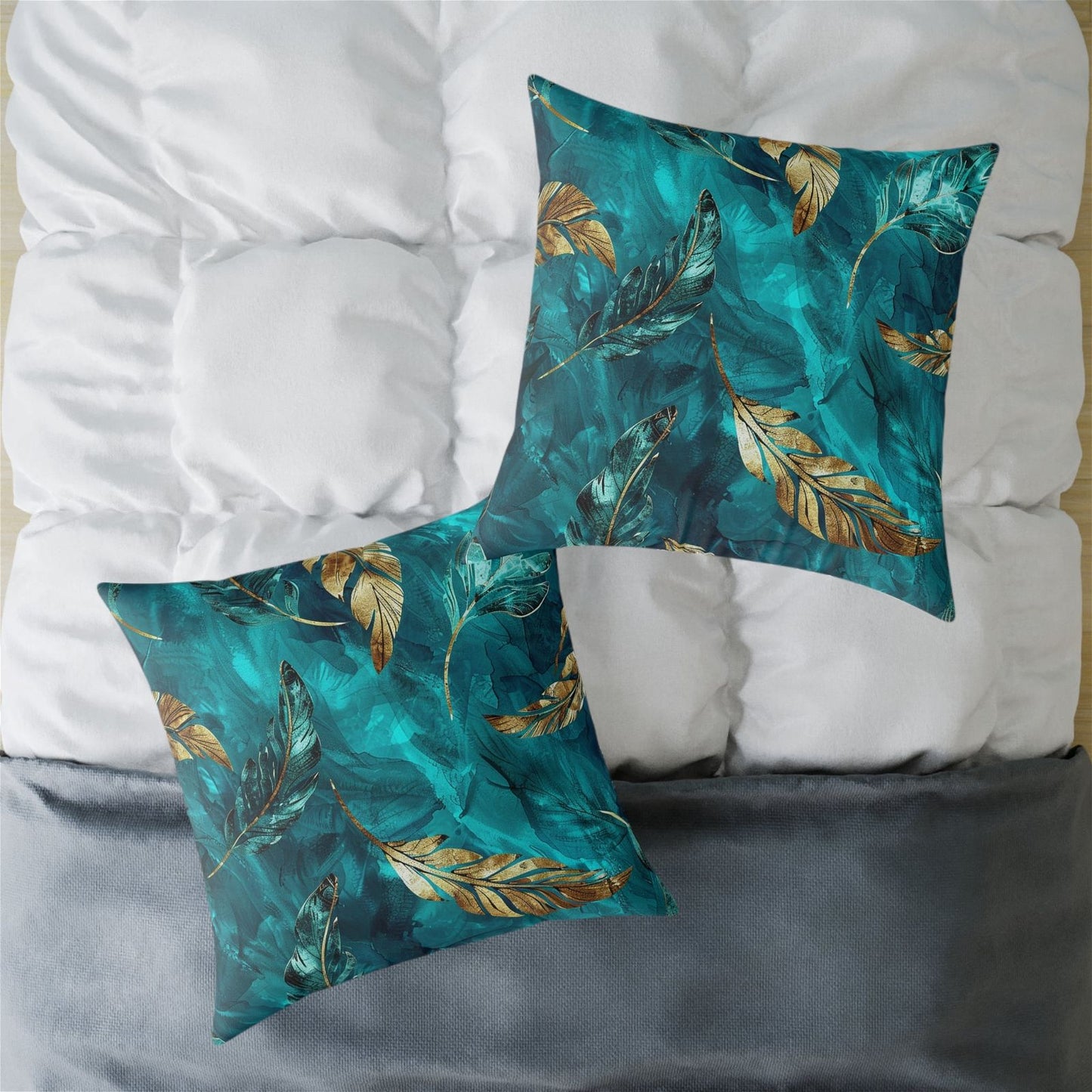 Square Turquoise Pillow - ExclusiveCreativeDesigns