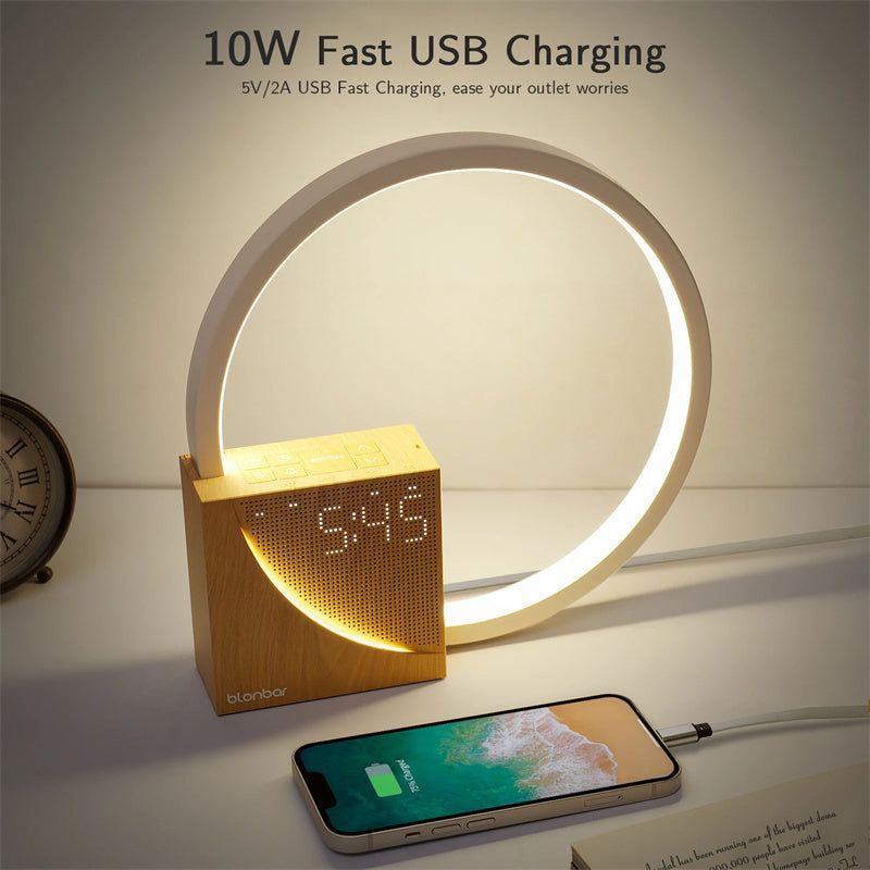 Touch Bedside Lamp with Natural Sounds, Alarm Clock, and 3 Brightness Levels - ExclusiveCreativeDesigns