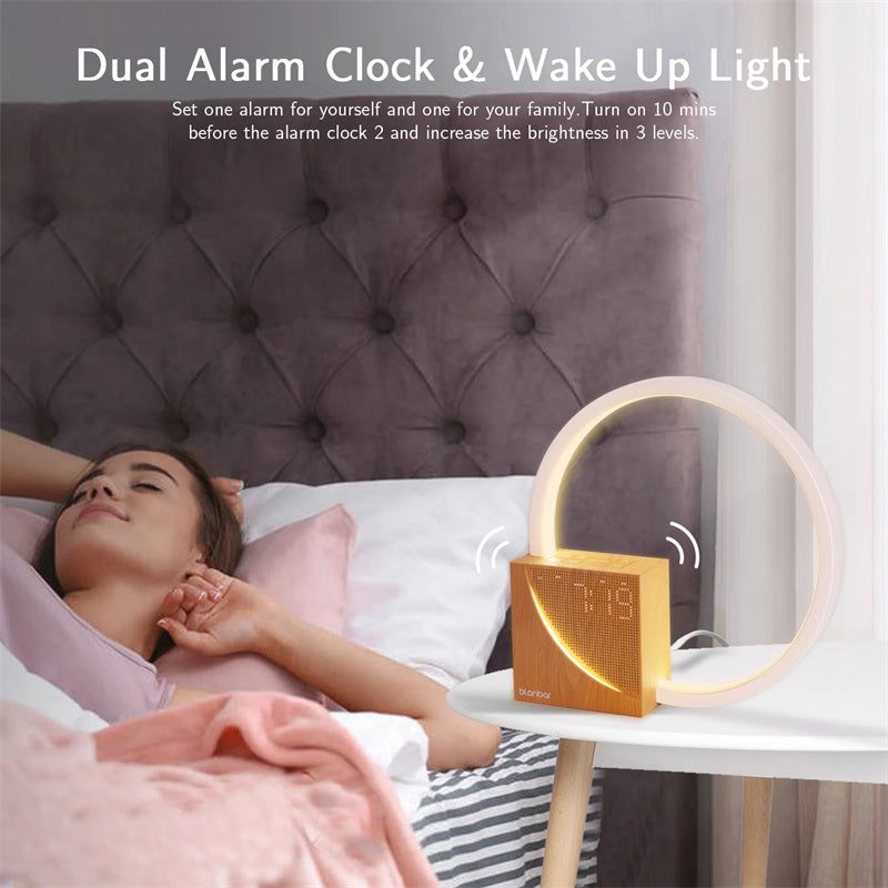 Touch Bedside Lamp with Natural Sounds, Alarm Clock, and 3 Brightness Levels - ExclusiveCreativeDesigns